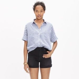 Madewell Blue Gingham Courier Shirt - Sz XS